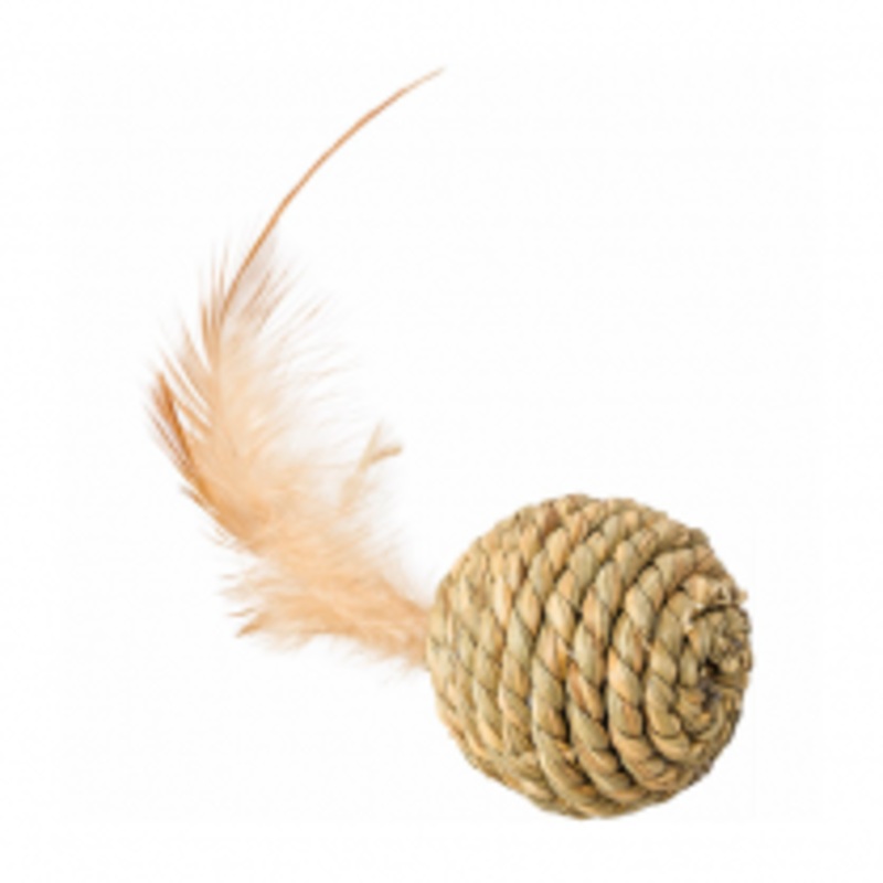 SPOT Seagrass Ball with Feather Cat Toy