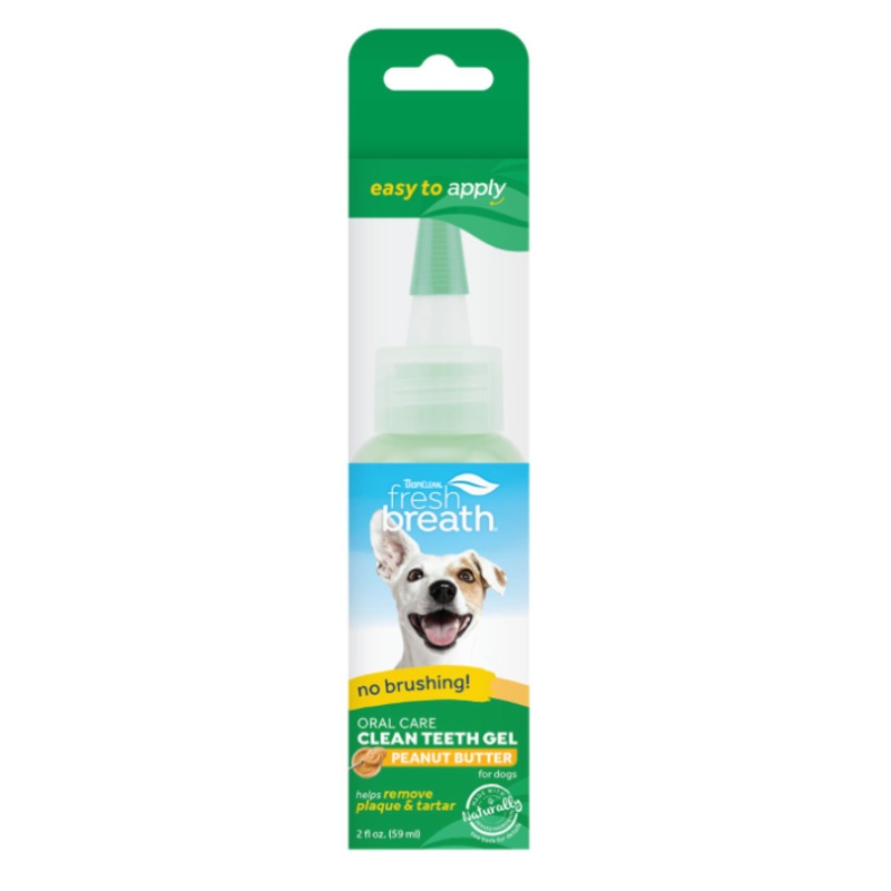 Tropiclean Fresh Breath Clean Teeth Oral Care Gel Peanut Butter Dog (2oz)