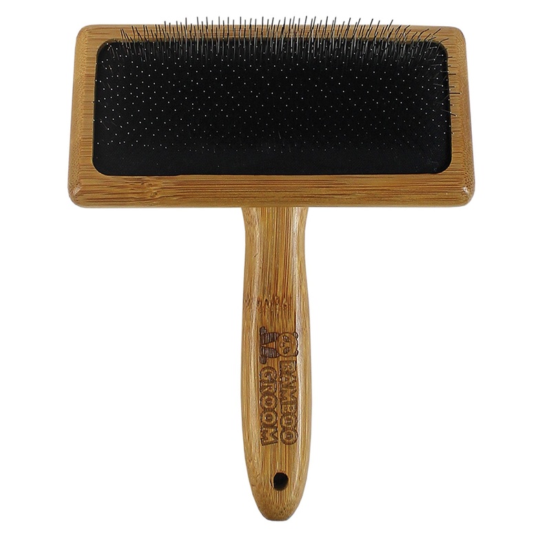 Bamboo Groom - Slicker Brush with Stainless Steel Pins/Brosse de lissage avec picots en acier inoxydable