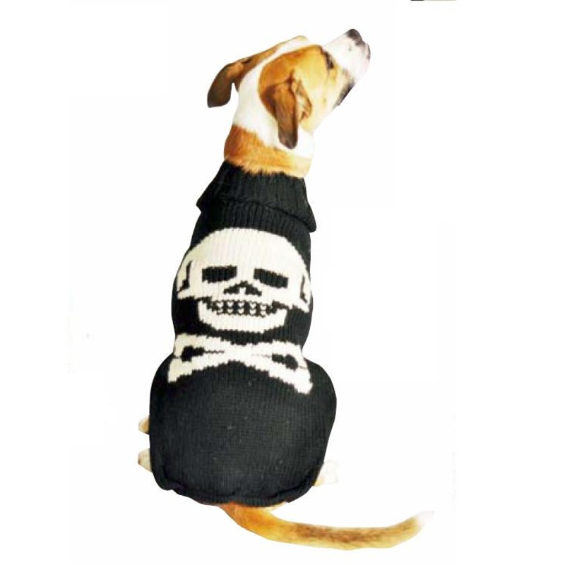 Chilly Dog Black Skull Sweater