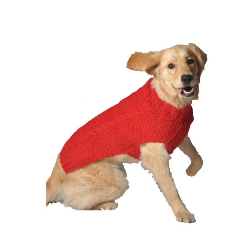 Chilly Dog Red Cable Knit Sweater