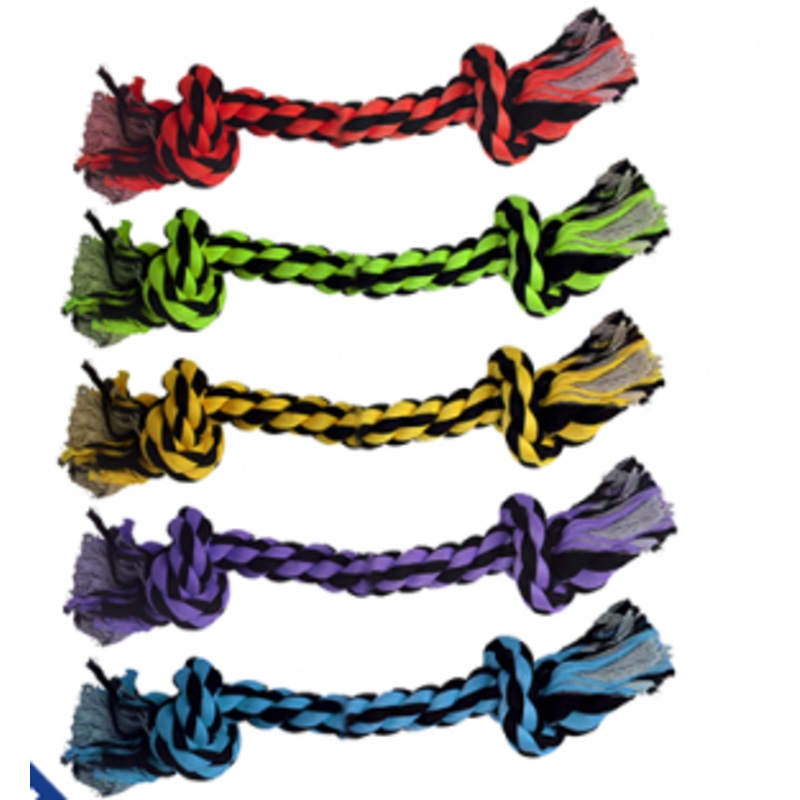 Multipet Nuts for Knots 2-Knot Rope Assorted Colours/Corde  2 nuds, couleurs assorties