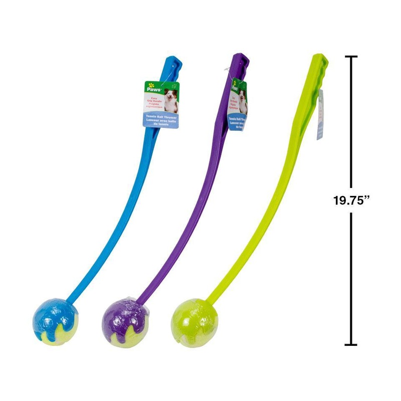 PAWS -Tennis Ball Thrower w/easy grip handle (assorted colours)