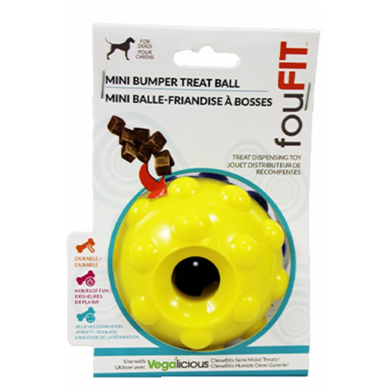 foufouBRANDS fouFIT Bumper Treat Ball Treat Dispensing Toy for Dogs
