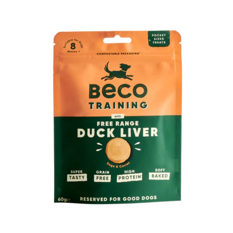 Beco - Free Range Duck Liver with Sage & Carrot Dog Treats 60g