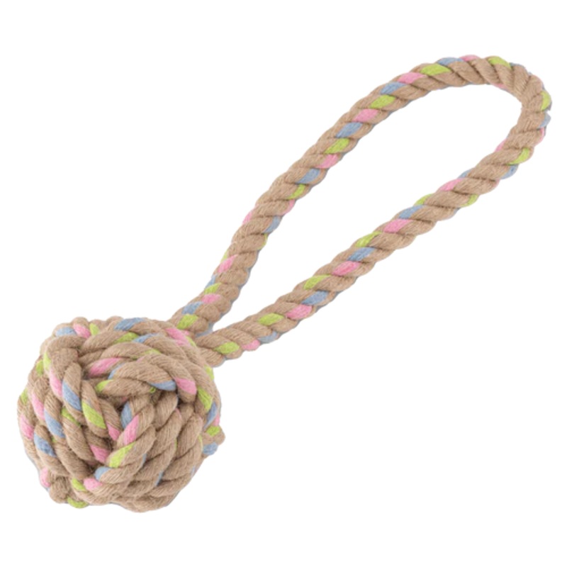 Beco Hemp Rope Ball on Loop Tough Dog Toy