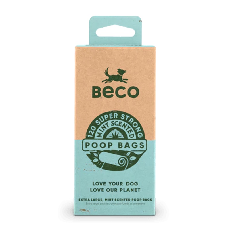 Beco Poop Bags, Mint Scented, 120 Pack, Big, Strong and Leak-Proof
