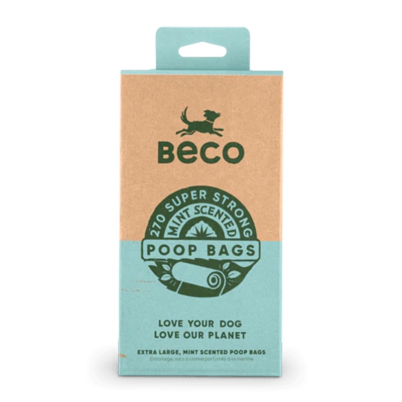 Beco Poop Bags, Mint Scented, 270 Pack, Big, Strong and Leak-Proof