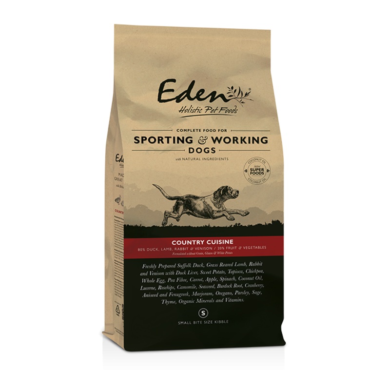 Eden 80/20 Country Cuisine Sporting & Working Dog 15kg Small Kibble