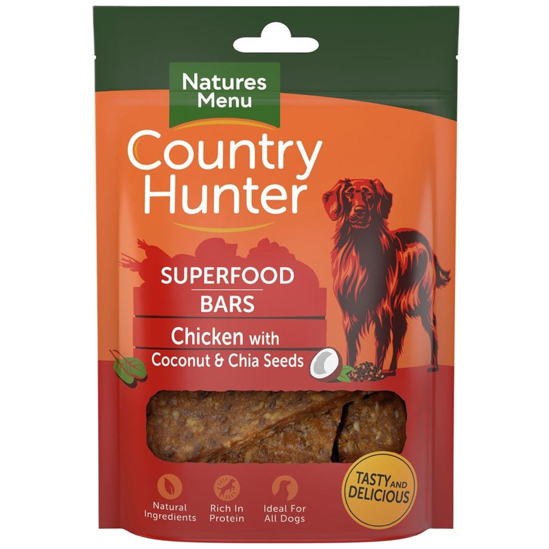 Natures Menu Country Hunter Superfood Bars Chicken with Coconut & Chia Seeds