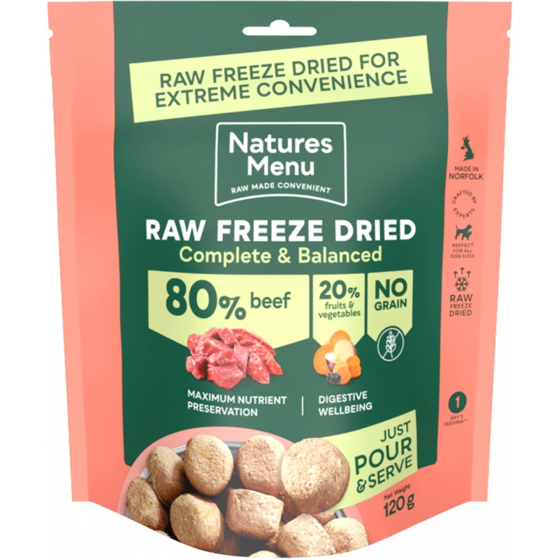 Natures Menu Freeze Dried Dog Food 80/20 Beef