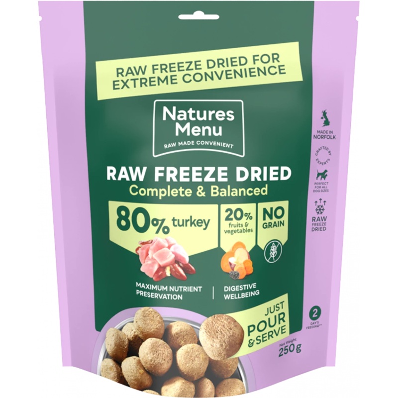 Natures Menu Freeze Dried Dog Food 80/20 Turkey