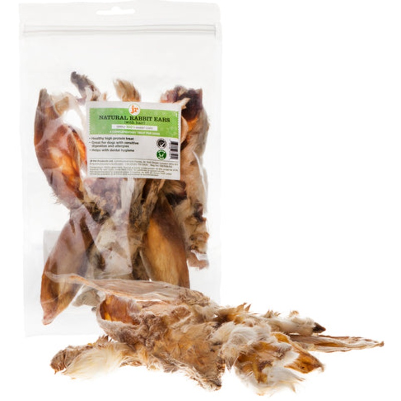 JR Pet Products Rabbit Ears with Hair 100g