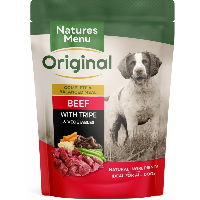 Natures Menu - Beef With Tripe Pouches For Dogs (8x300g)
