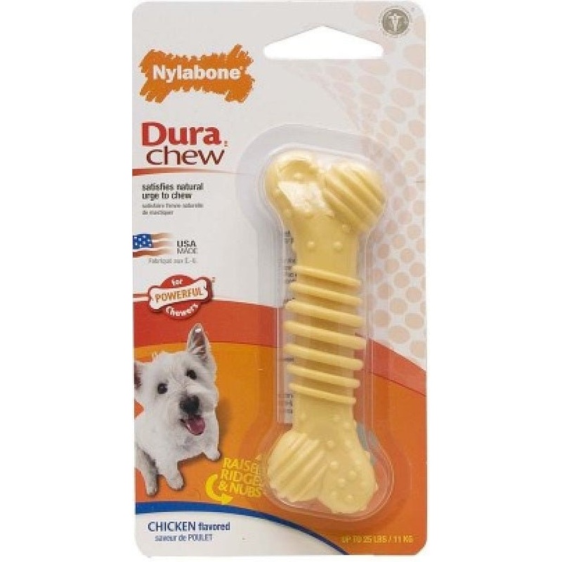 Nylabone Dura Chew Textured Ring Bone Chicken Blister Card Petite