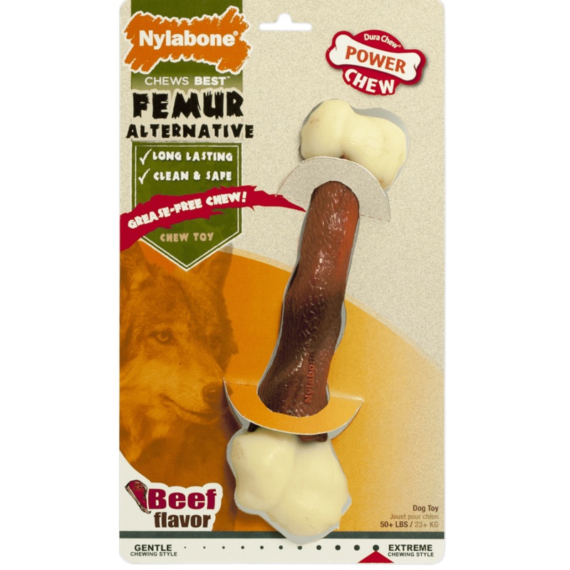 Nylabone Power Chew Animal Part Alternative Femur Beef Large