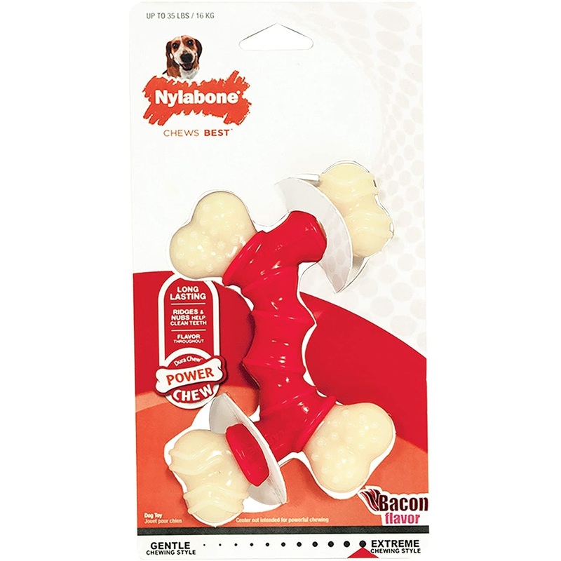 Nylabone Power Chew Double Bended Bone Bacon (all Nylon) Petite