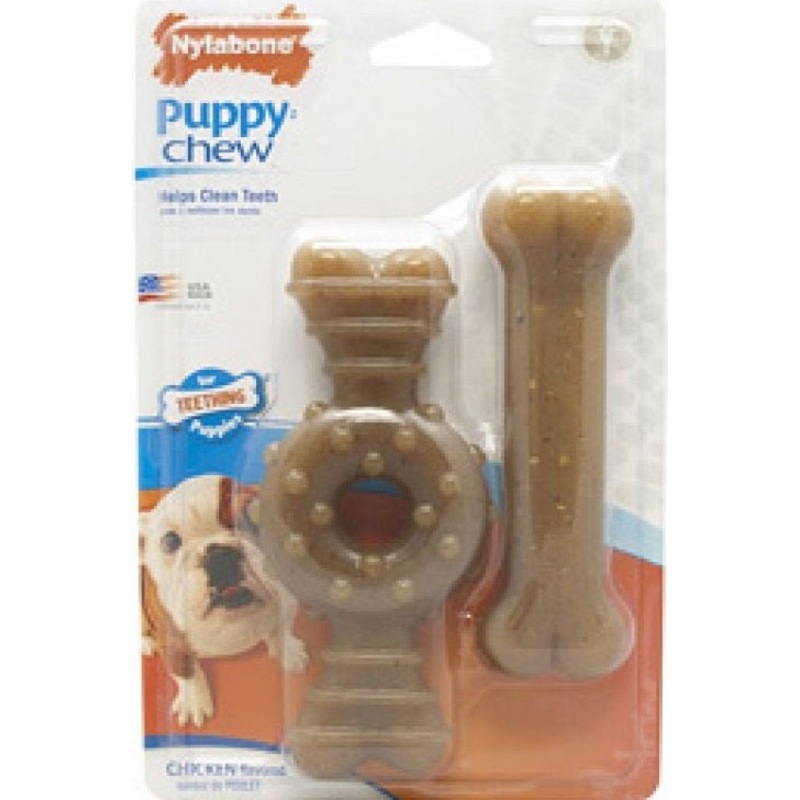 Nylabone Puppy Twin Pack Ring Flexi Combo Wolf