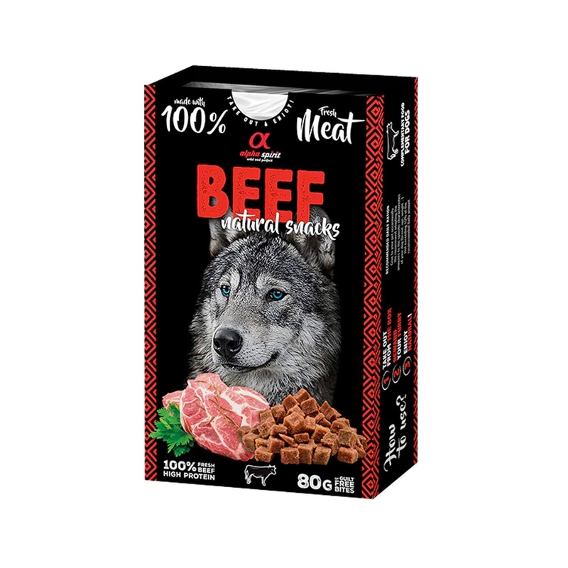 Alpha Spirit Natural Snacks for Dogs Beef - 80g