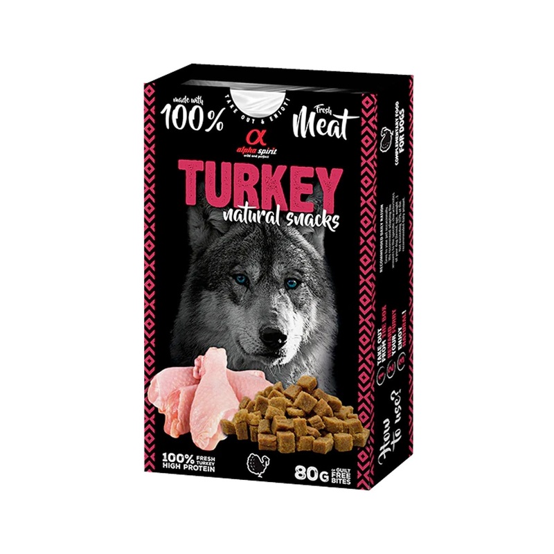 Alpha Spirit Natural Snacks for Dogs Turkey - 80g