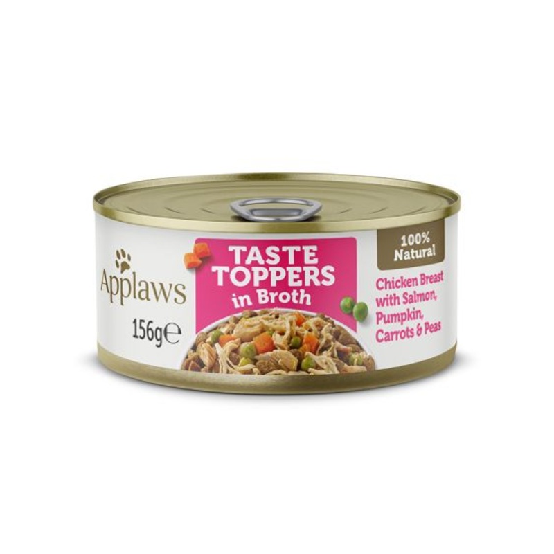 Applaws Taste Toppers in Broth Chicken with Salmon & Vegetables Wet Dog Food - 3x156g