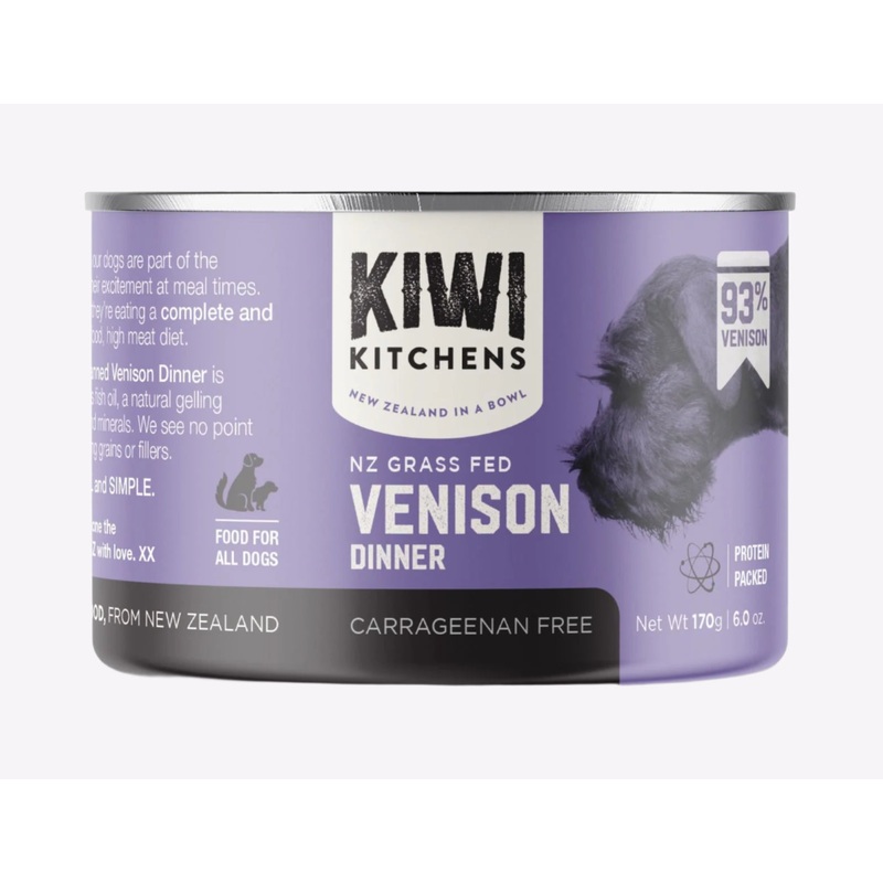 Kiwi Kitchens Grass Fed Venison Dinner Canned Wet Dog Food