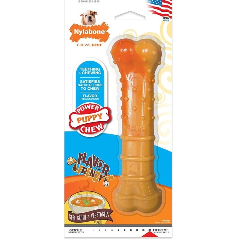 Nylabone Puppy Power Chew, Beef Broth & Veggies Giant
