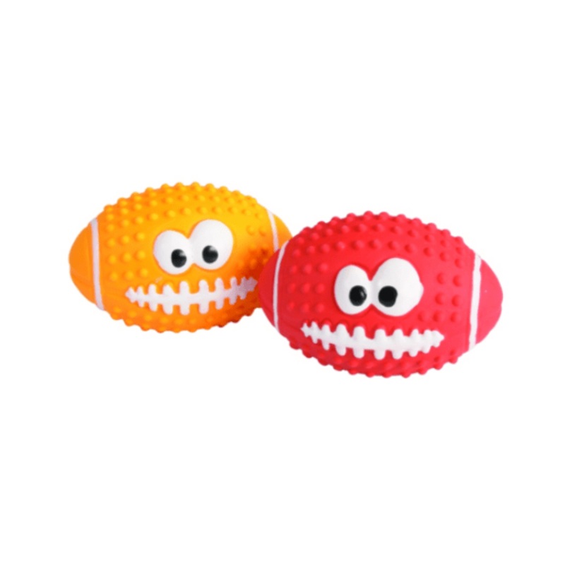 Camon Latex with Squeaker  Rugby Smile Ball - 9cm