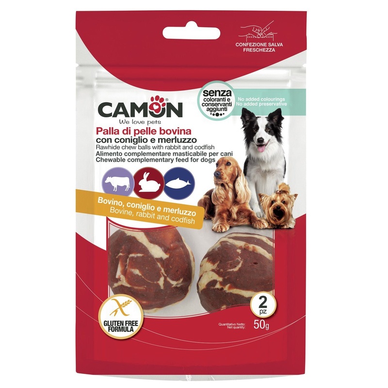 Camon Rawhide Balls with Rabbit and Cod (2Pcs) - 50g