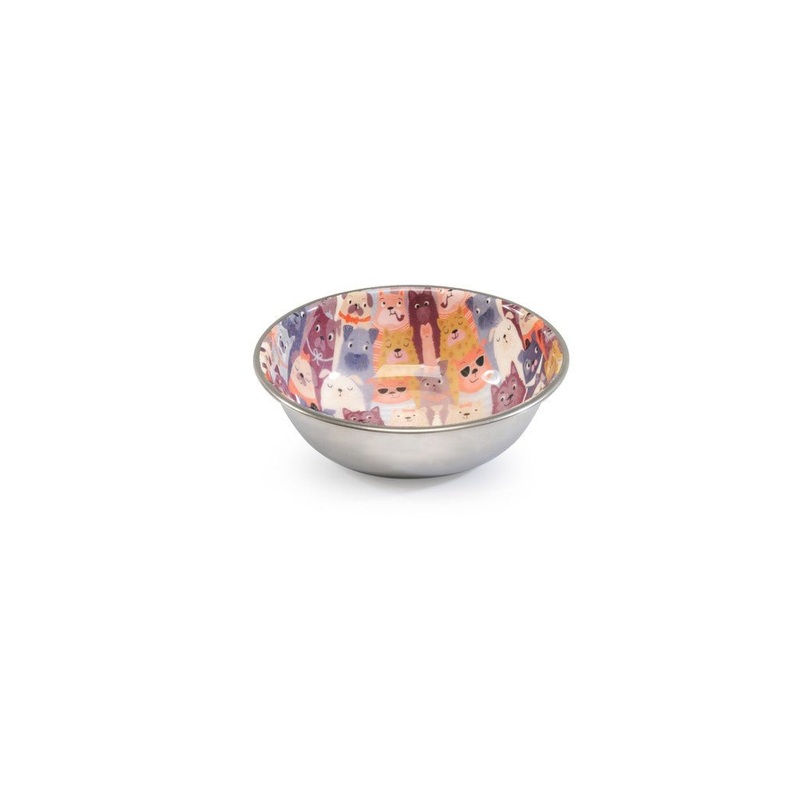 Camon Steel Bowl- Funny Dogs - 450ml