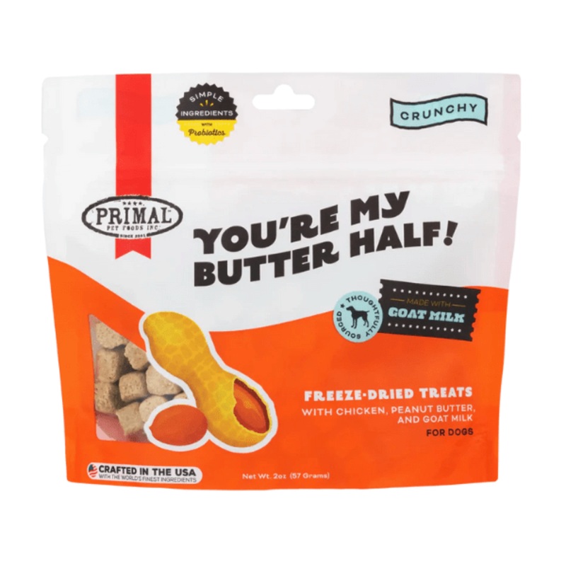 Primal Youre My Butter Half  Chicken & Peanut Butter with Goat Milk Freeze-Dried Treat - 2oz