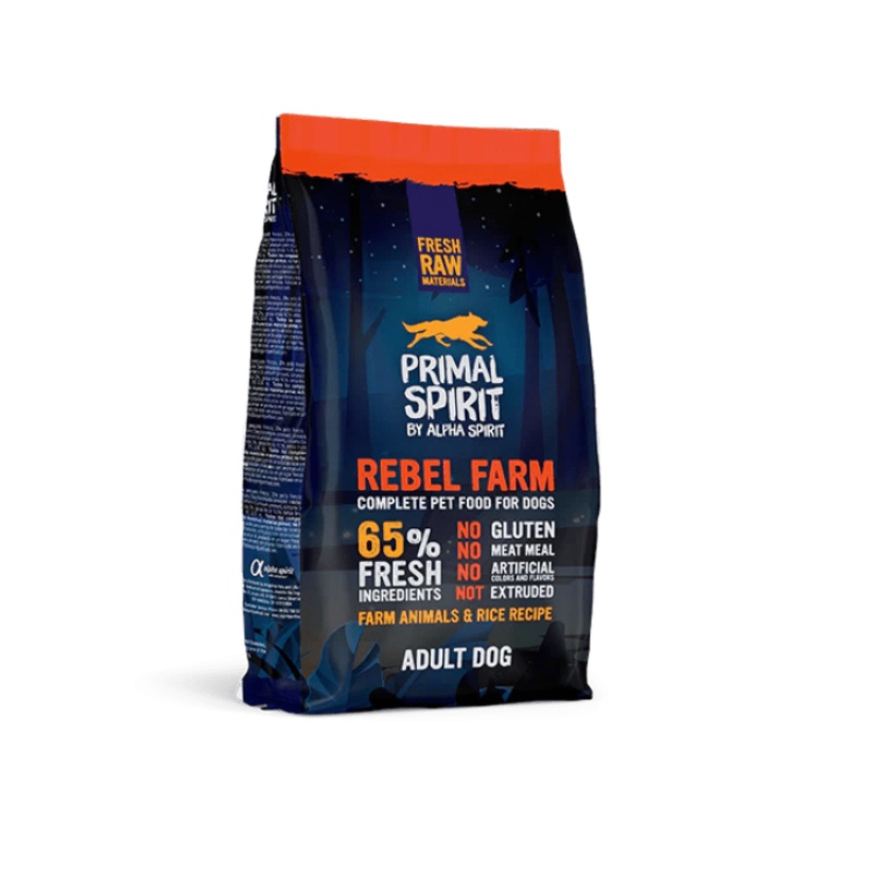 Alpha Spirit Primal 65% Rebel Farm Dry Dog Food