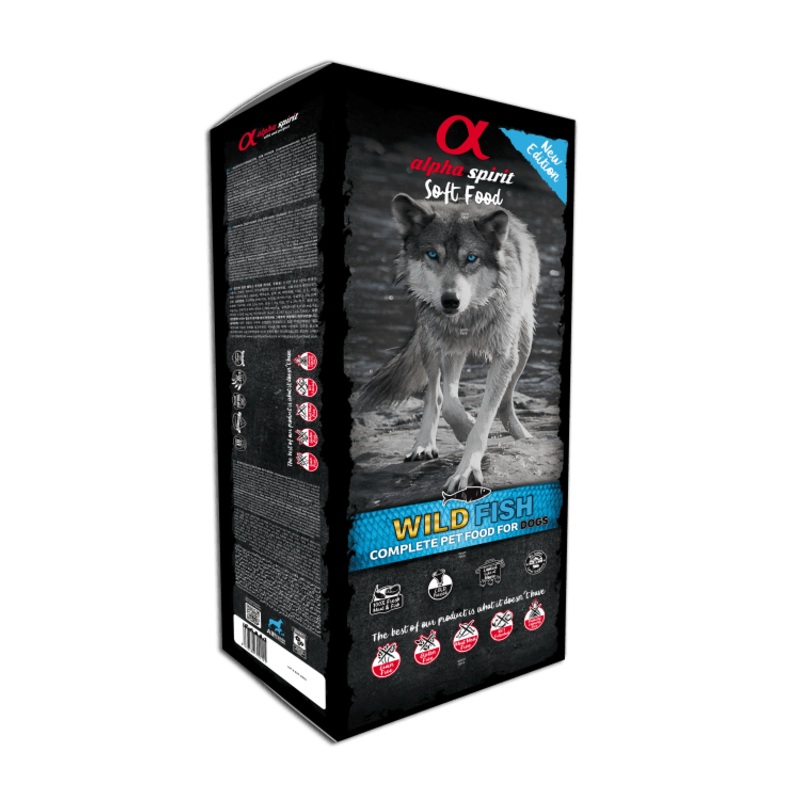 Alpha Spirit Soft Food for Adult Dogs Wild Fish - 9 kg Box (45 trays x 200g)