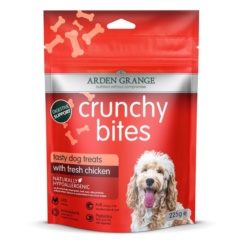 Arden Grange Crunchy Bites Chicken Dog Treats - 225g