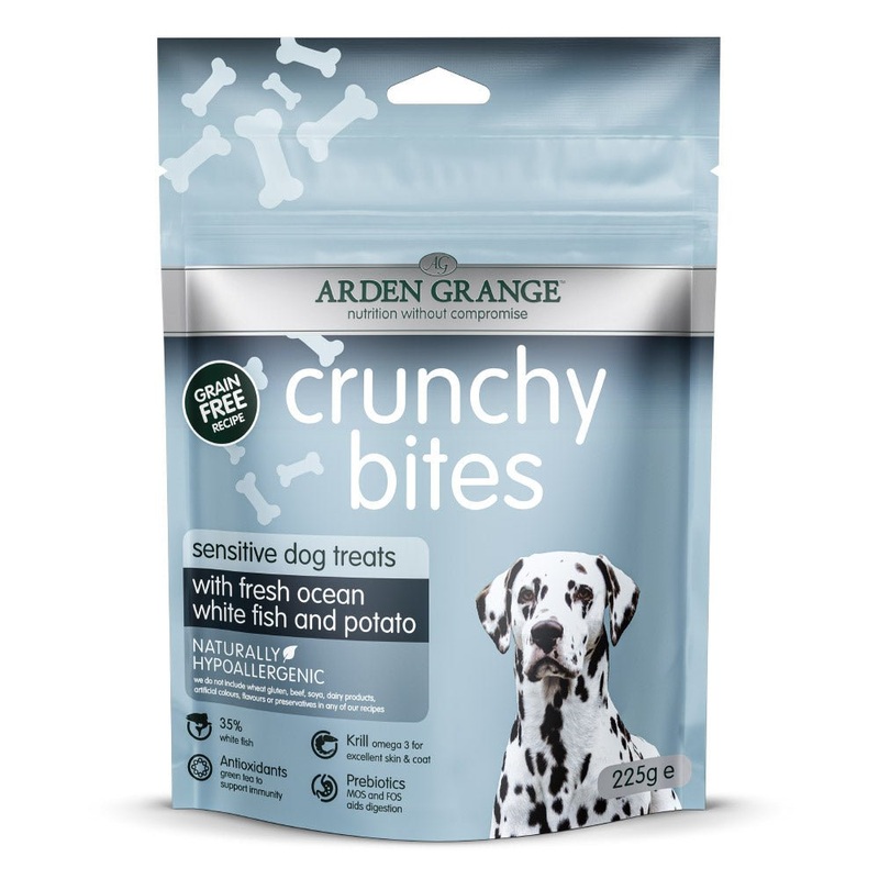 Arden Grange Crunchy Bites Sensitive Dog Treats - 225g