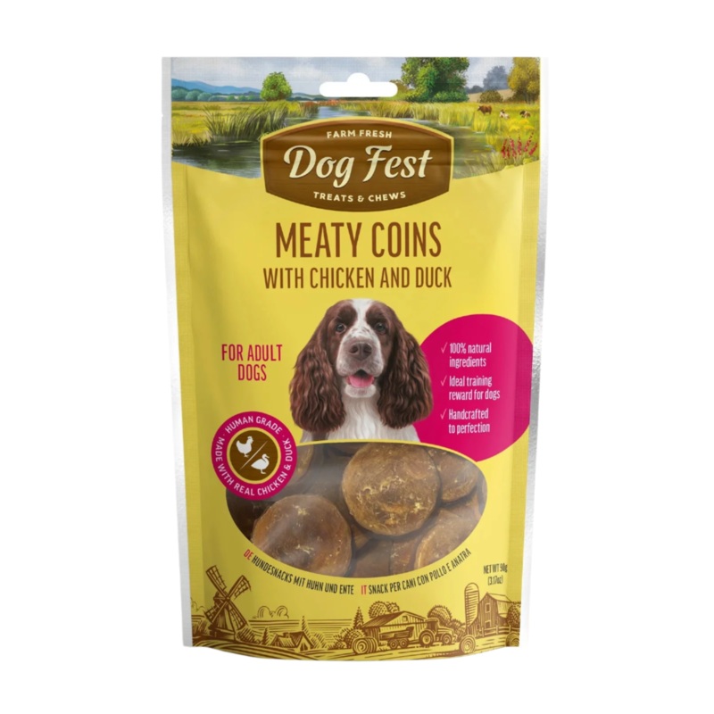 Dog Fest Meaty Coins With Chicken And Duck Rings - 90g