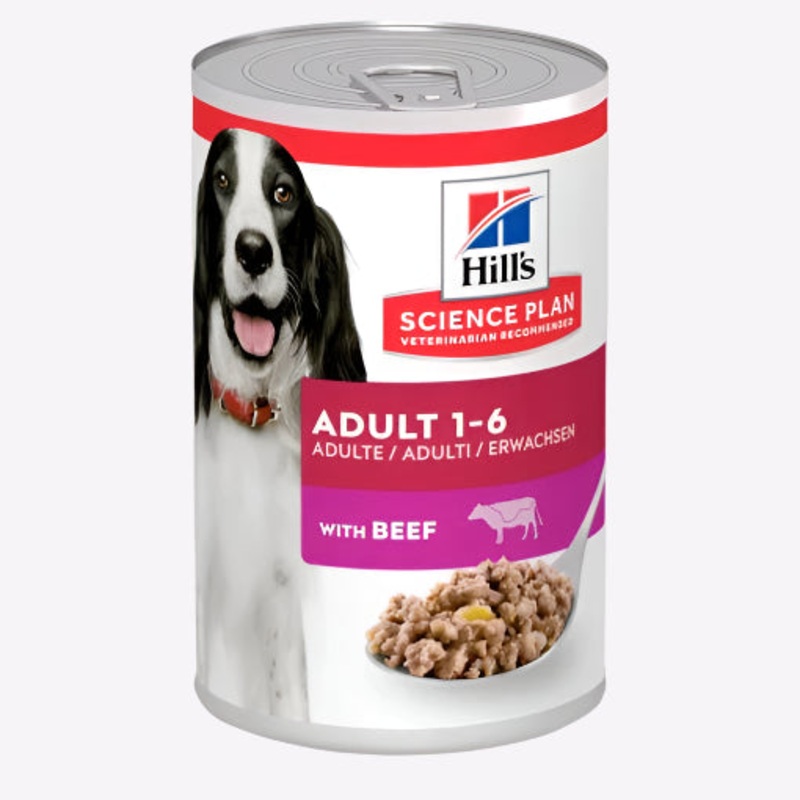 Hills Science Plan Adult Dog Food with Beef  - 12x370g