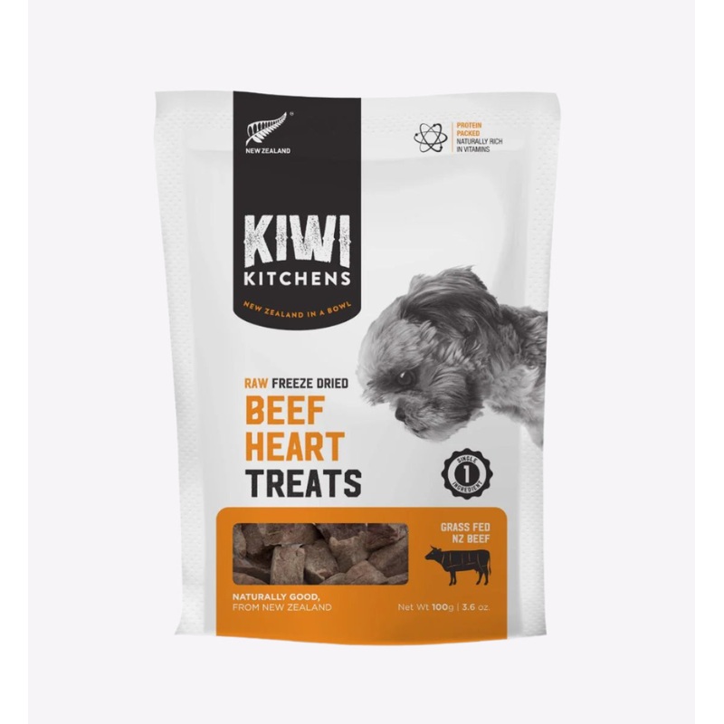 Kiwi Kitchens Raw Freeze Dried Beef Heart Dog Treats