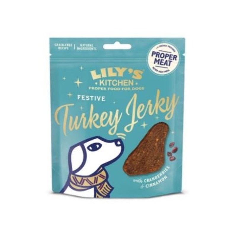 Lily's Kitchen Festive Christmas Turkey Jerky Dog Treats - 70g