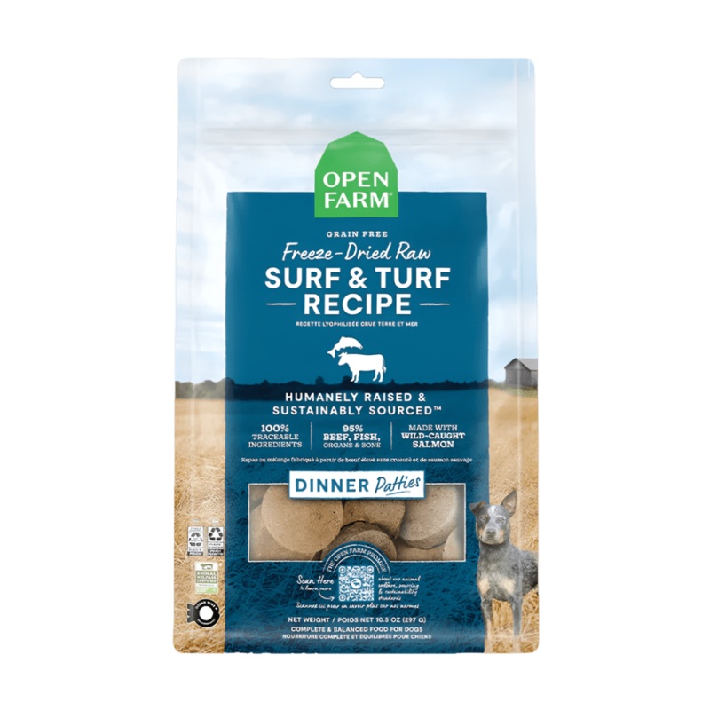 Open Farm Freeze Dried Raw Patties Dry Dog Food - 297g