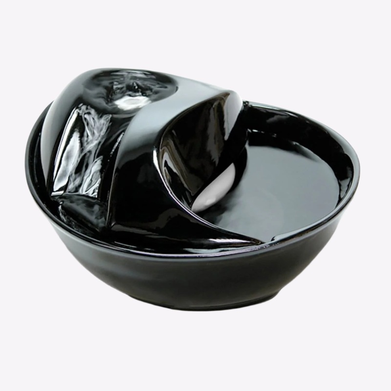 Pioneer Pet Raindrop Durable Ceramic Pet Fountain - 60oz (Black)