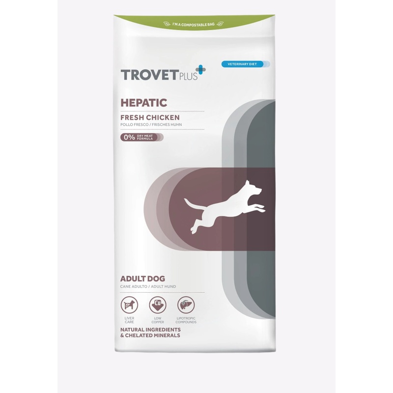 Trovet Plus Hepatic Chicken Veterinary Diets Adult Dry Dog Food - 3kg