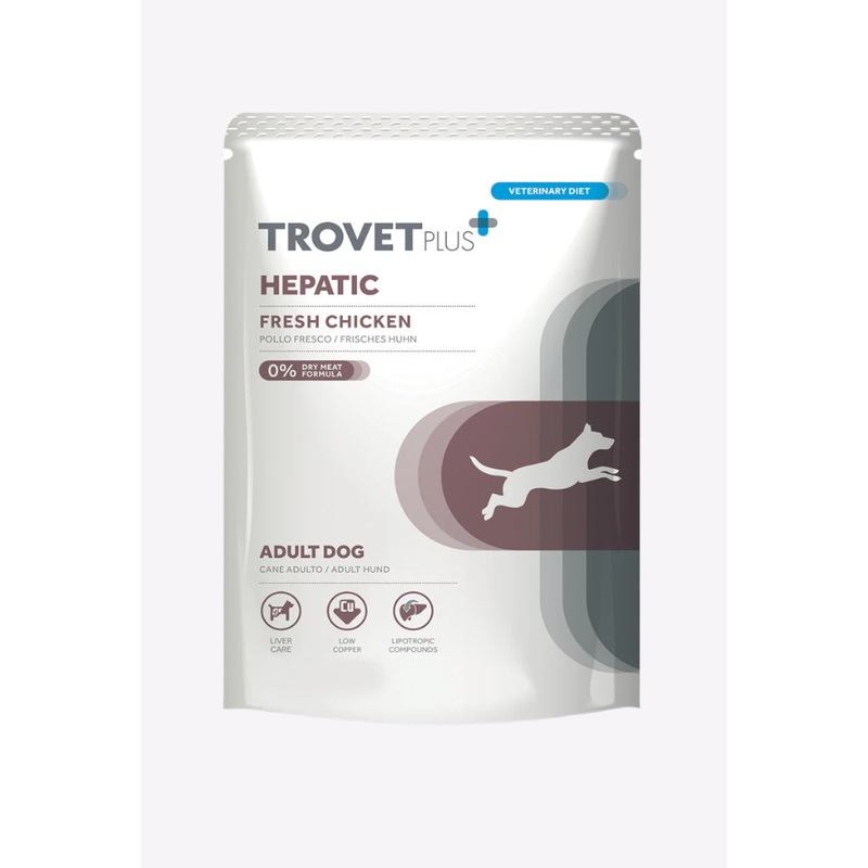 Trovet Plus Pouch Dog Hepatic Veterinary Diets Wet Food - 3x300g