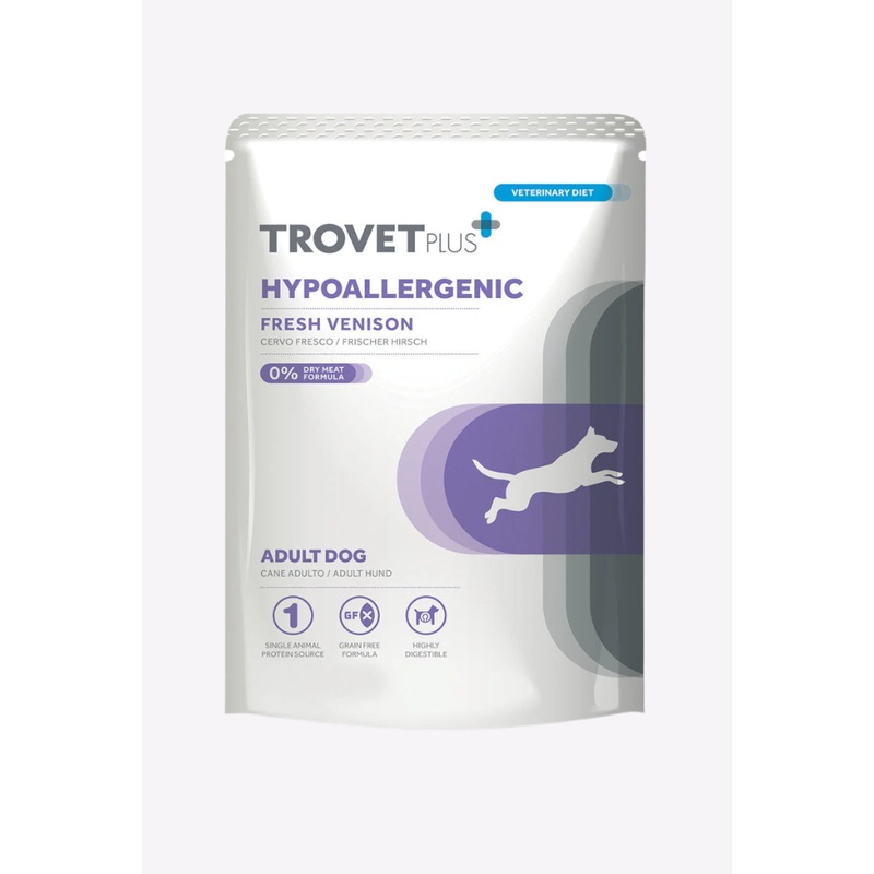 Trovet Plus Pouch Dog Hypoallergenic Venison Veterinary Diets Wet Food  - 3x300g
