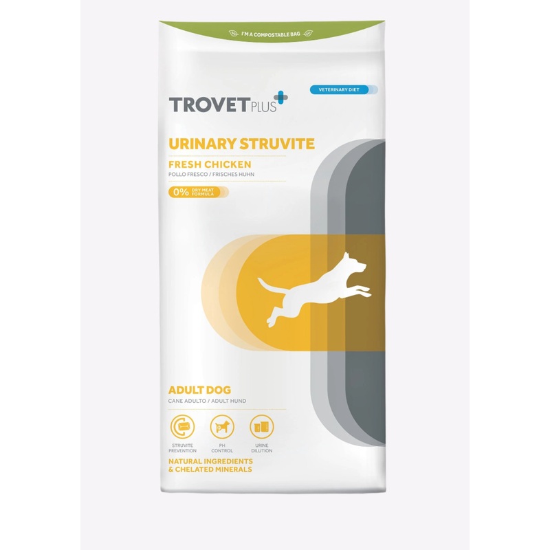 Trovet Plus Urinary Struvite Chicken Veterinary Diets Adult Dry Dog Food - 3kg