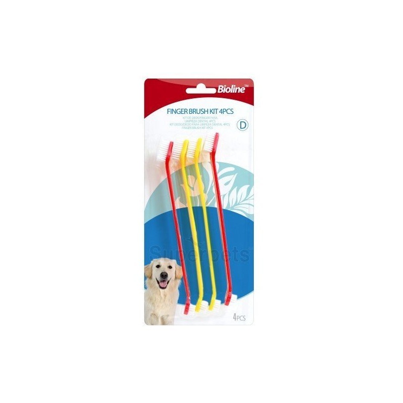 Bioline Toothbrush Set 4Pcs For Dog