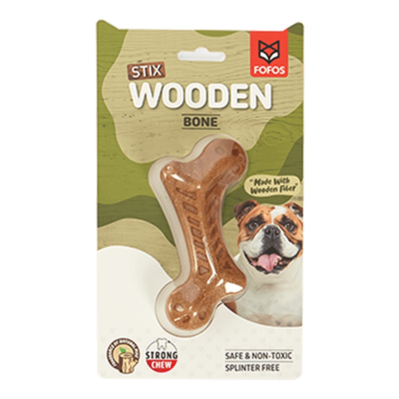 FOFOS Woodplay Bone Dog Toy