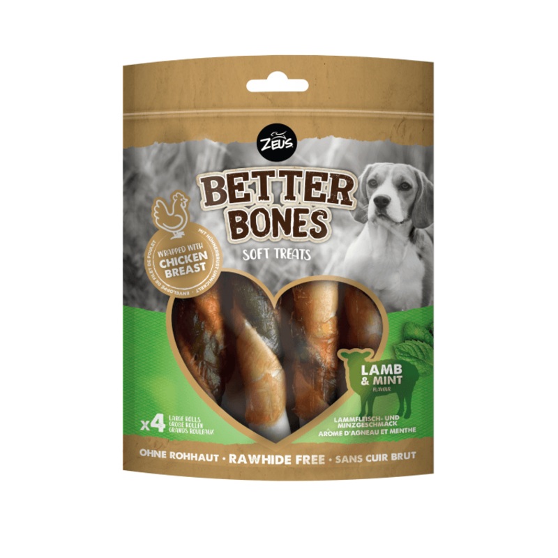 Zeus Better Bones, Wrapped Large Rolls Lamb & Mint -152g