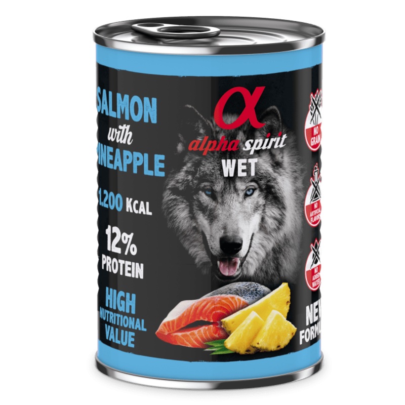 Alpha Spirit Canned Dog Food Salmon with Pineapple - 400g
