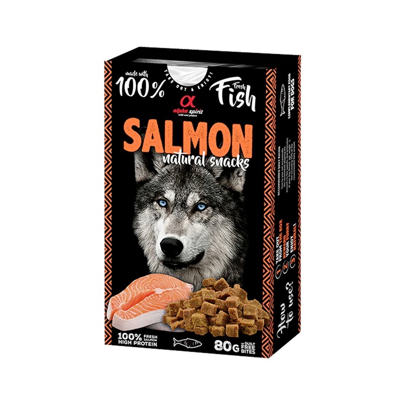 Alpha Spirit Natural Snacks for Dogs Salmon - 80g